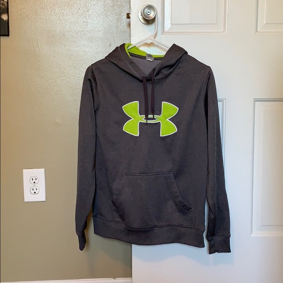 Under Armour Tops - Under Armour Gray and Bright Lime Green Hoodie
